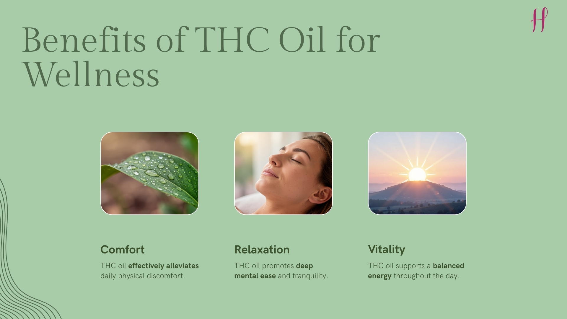 A sunrise over a mountain, symbolizing the vitality and balanced energy THC oil supports throughout the day.